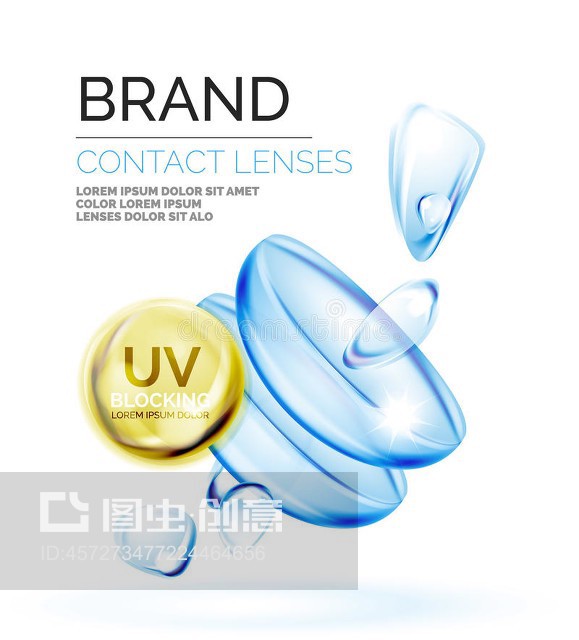 矢量眼镜片广告模板Vector eye contacts lenses ad template